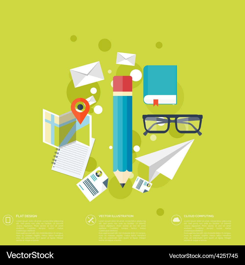 Flat background with paperstemwork concept Vector Image