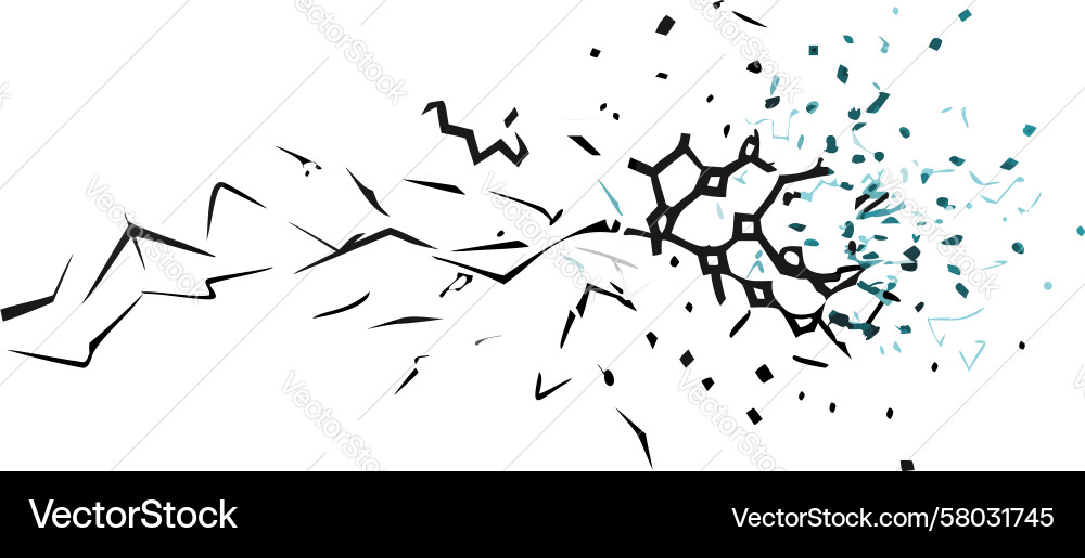 Fragmented Particle Breakdown Vector Image