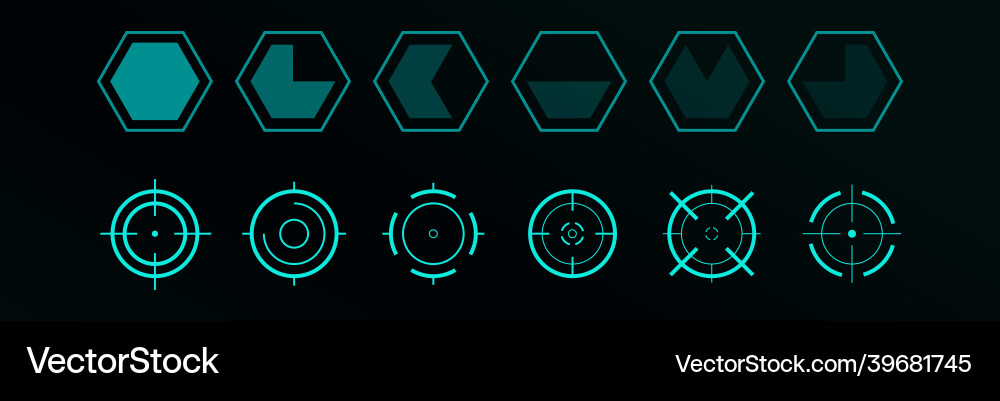 Futuristic cyberpunk hud ui elements sci-fi vector image