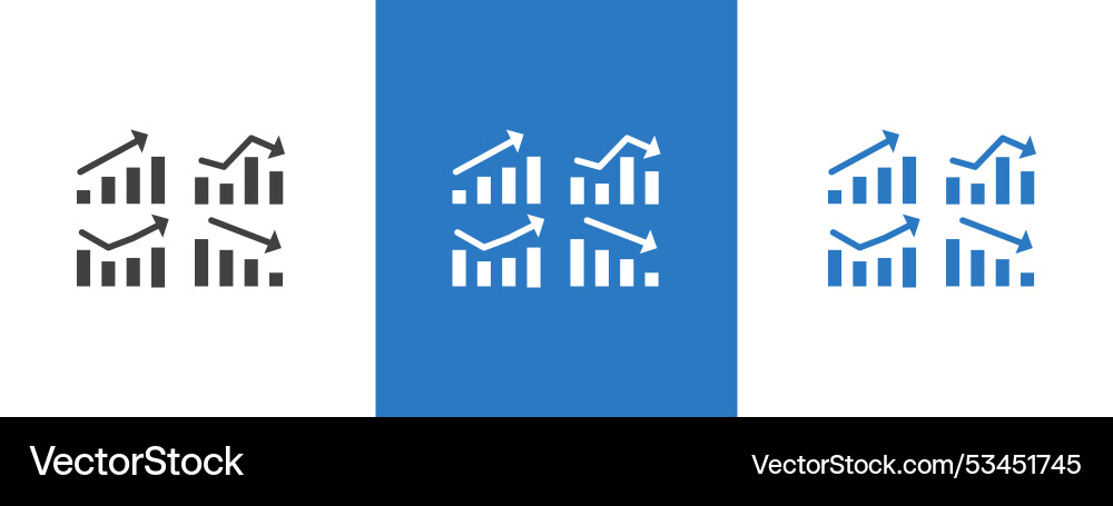 Graph chart icon thin line vector image