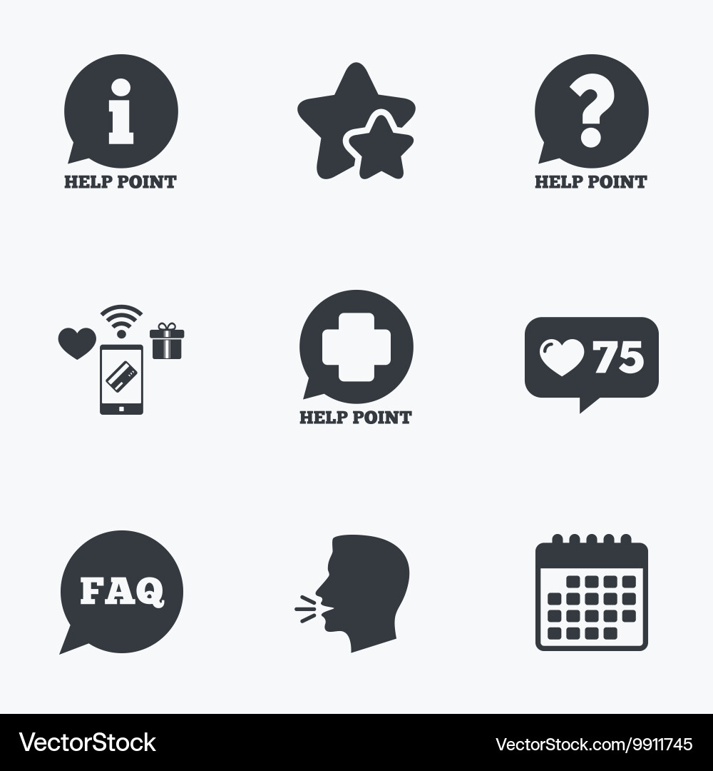 Help point icons question information symbol Vector Image