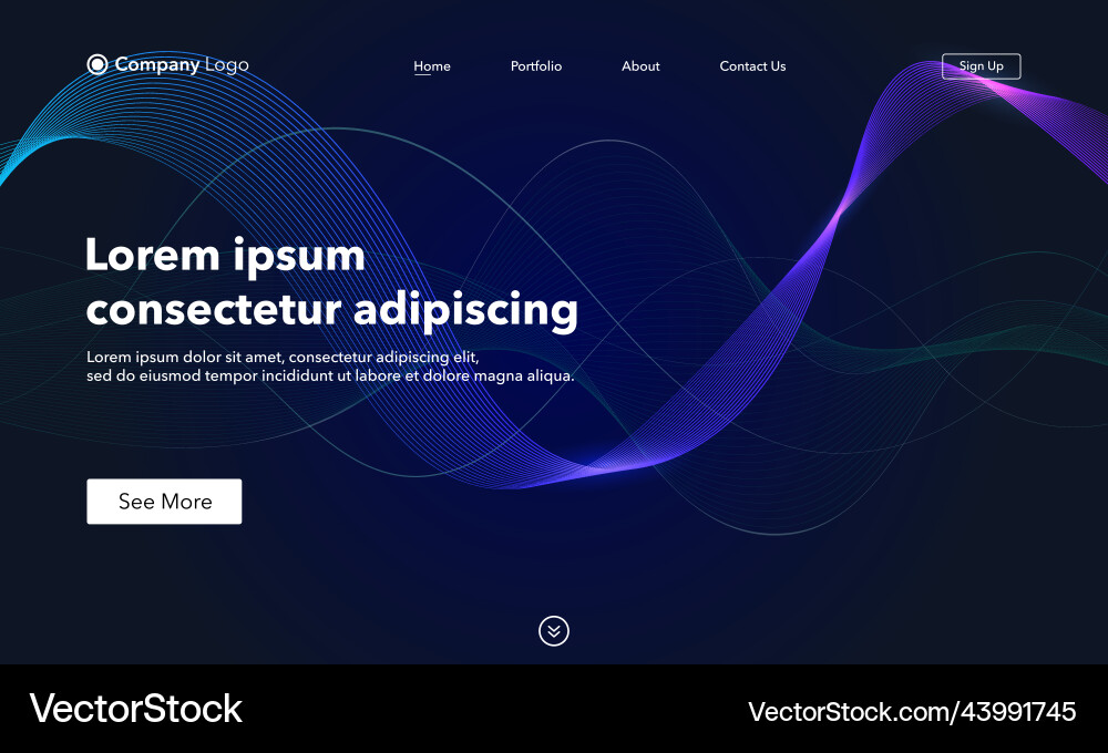 Landing page abstract background website template Landing page abstract background website template vector image