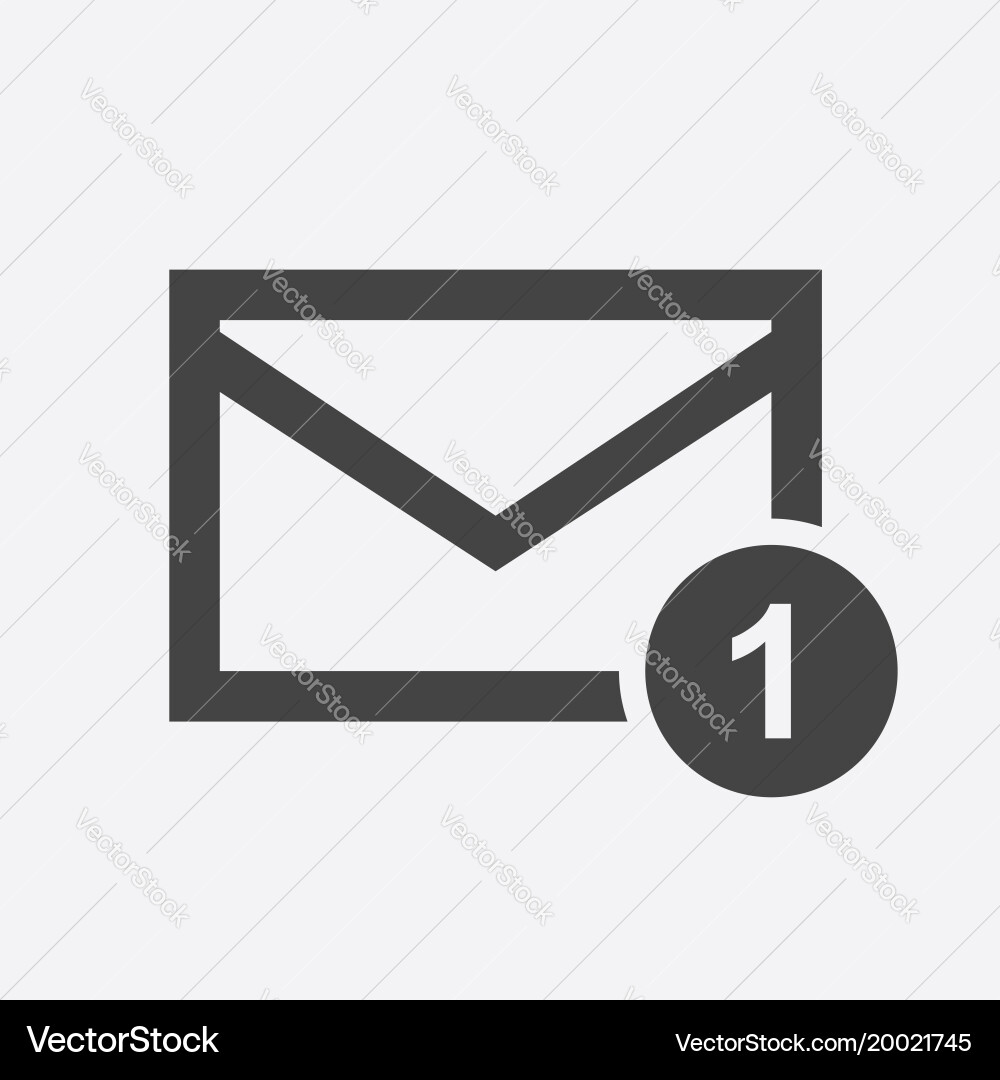 Mail envelope message in flat style on white vector image