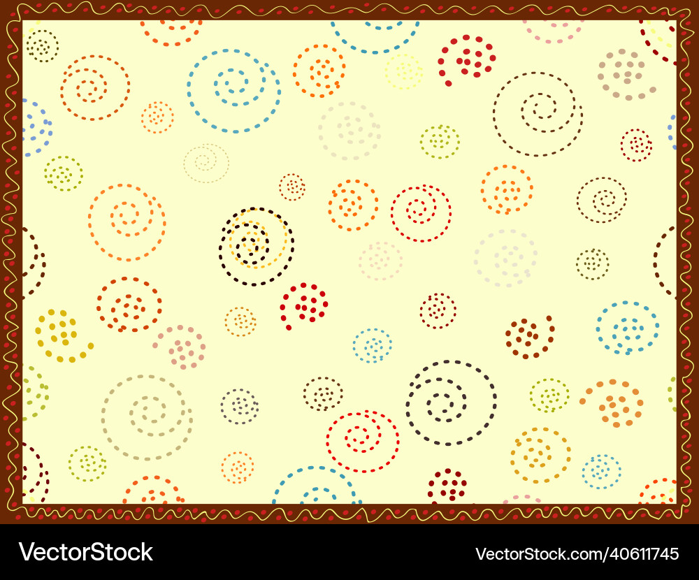 Rectangular frame ethnic card with painted Vector Image