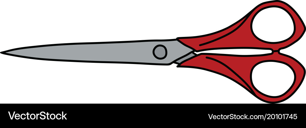 Red scissors vector image