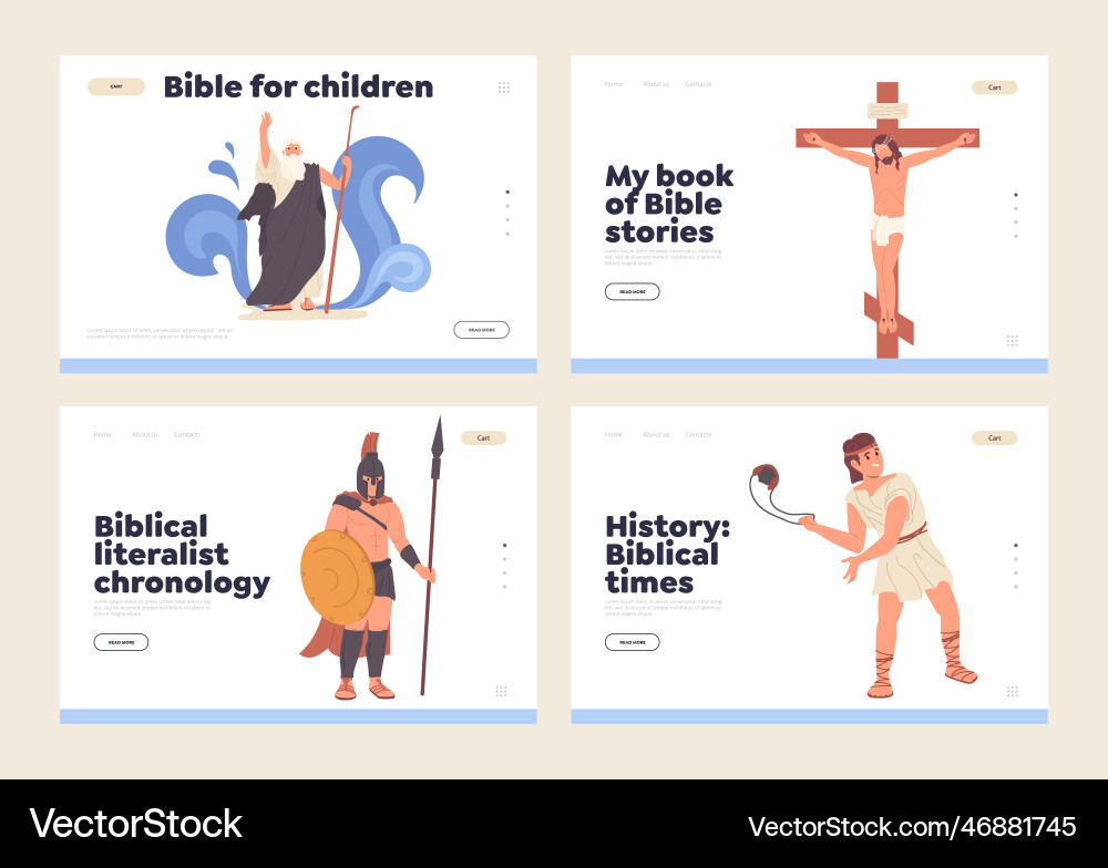 Set of landing page for website with online Vector Image