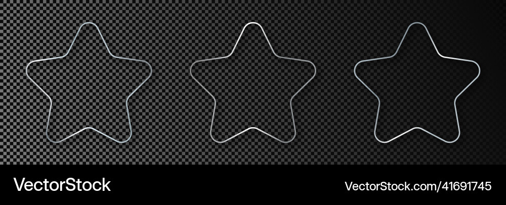 Silver Rounded Star Silver glowing rounded star shape frame Royalty Free Vector