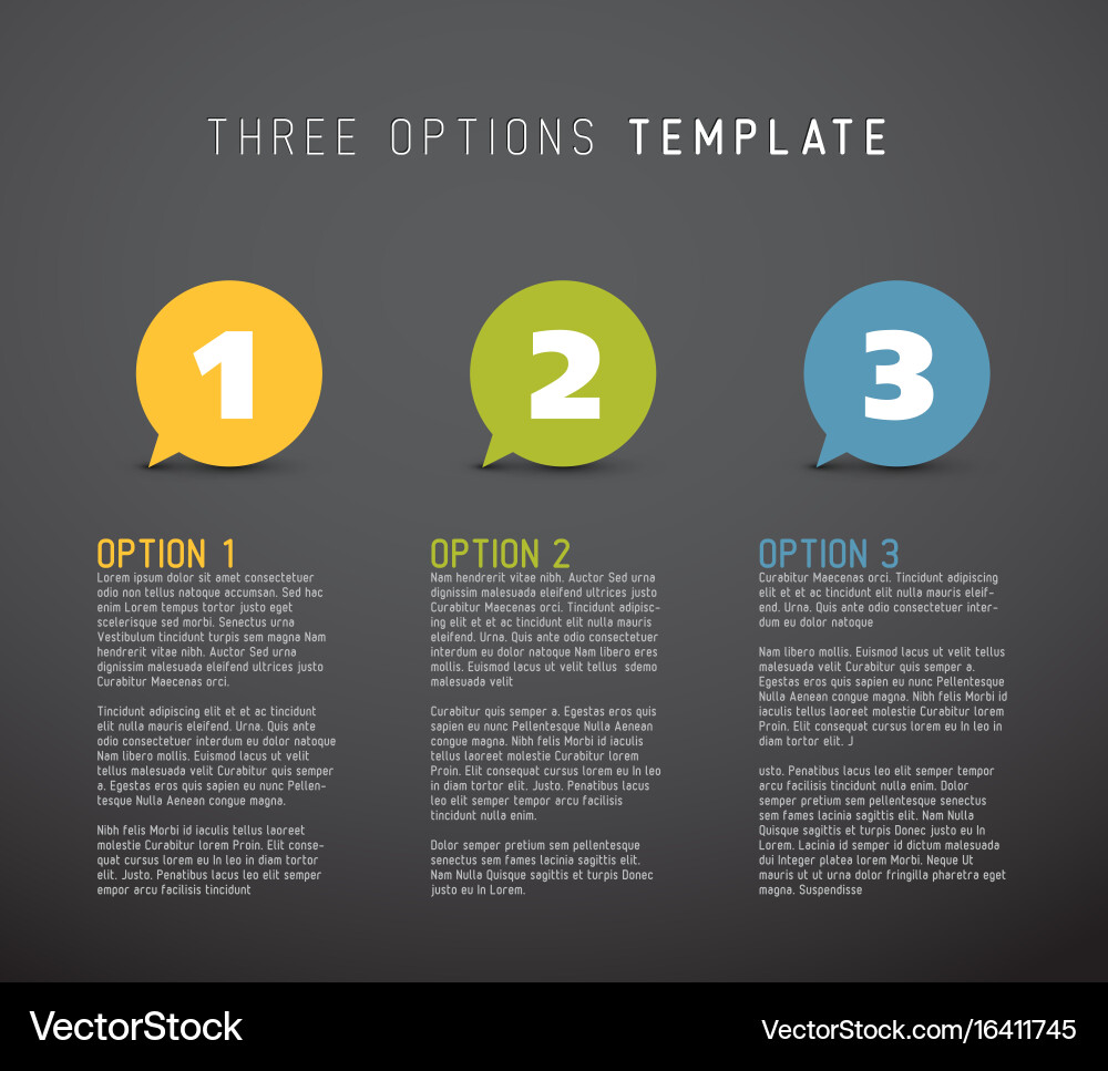 Three Steps Progress Bubbles vector image