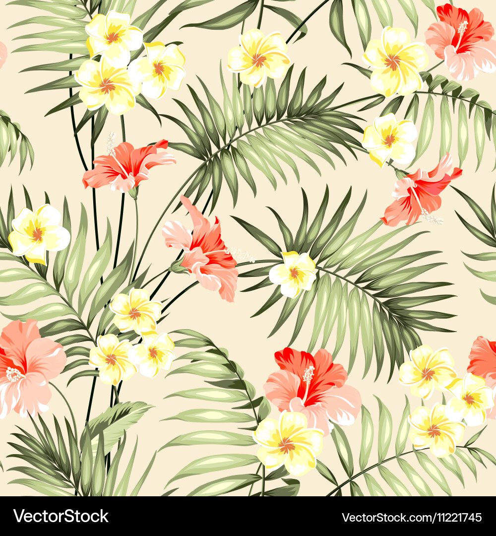 Tropical Floral Seamless Pattern Vector Image