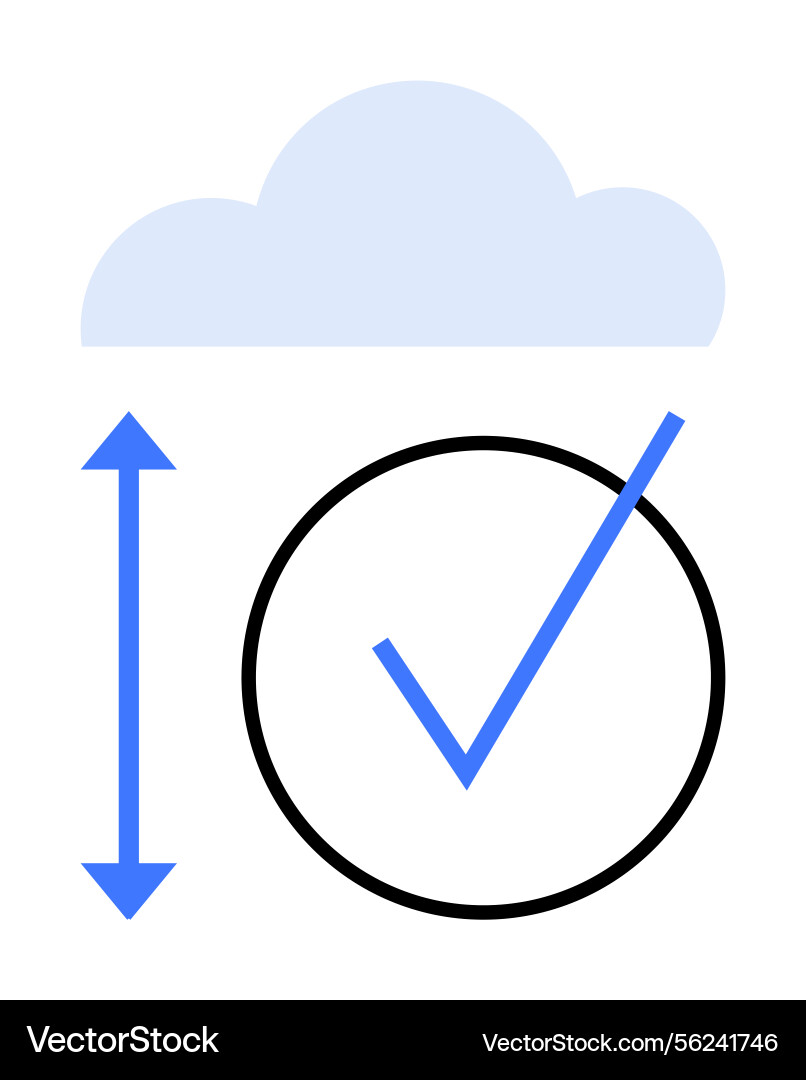 Cloud storage validation with checkmark Cloud storage validation with checkmark vector image