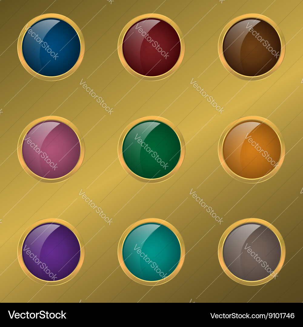 Colored button set vector image