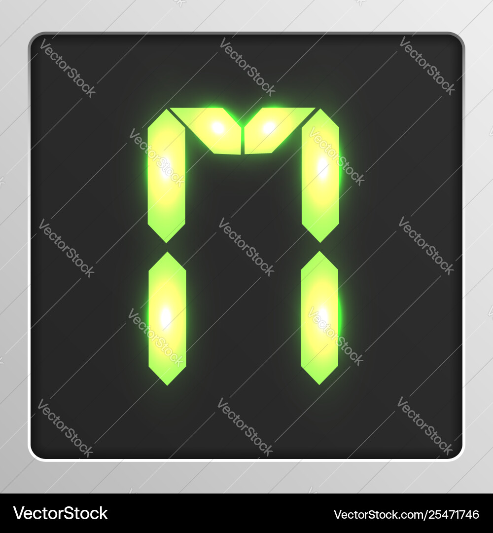 Digital character set typeface on a screen Digital character set typeface on a screen vector image