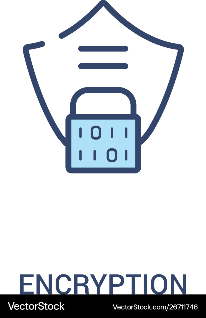 Encryption concept 2 colored icon simple line Encryption concept 2 colored icon simple line vector image