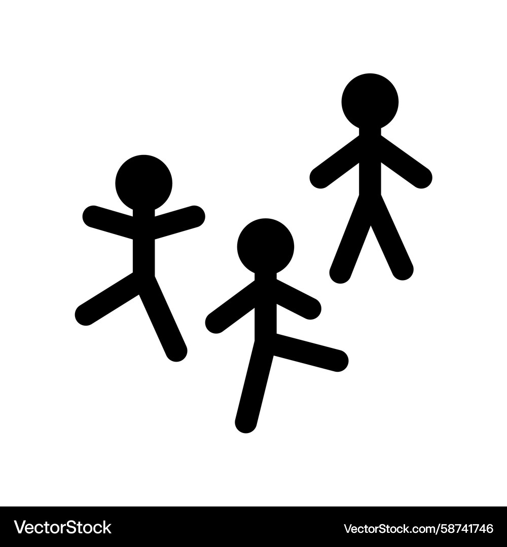 Featuring three basic stick figures arranged Featuring three basic stick figures arranged Vector Image