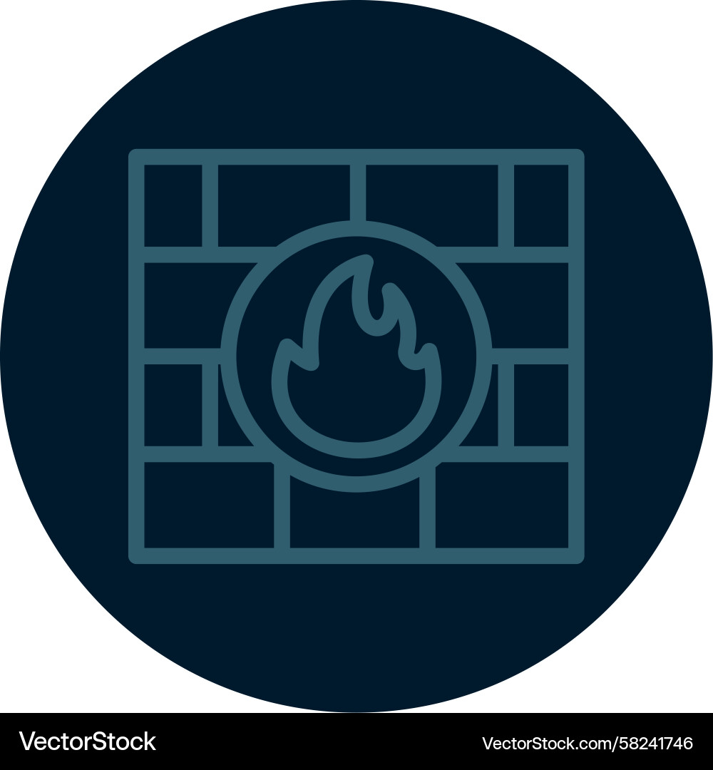 Firewall Line Icon - Multi Color Vector Image