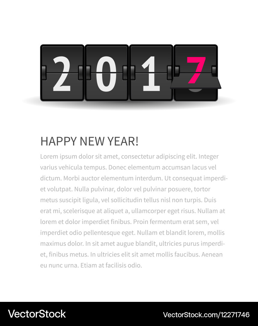 Flip Clock New Year Countdown 2017 Vector Image