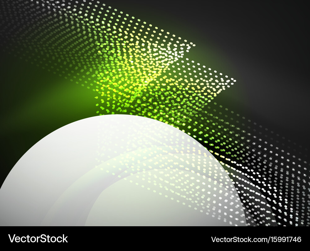 Glowing wave created with particles on dark color vector image