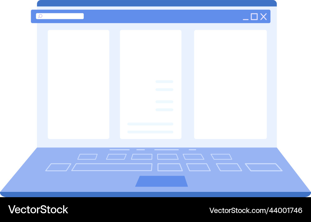 Laptop screen with blank window frame computer Laptop screen with blank window frame computer vector image