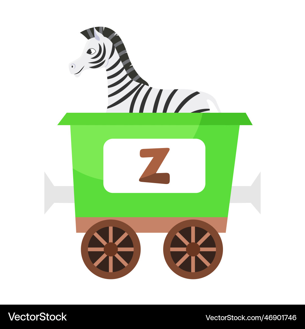Letter z zebra cute animal in colorful alphabet Letter z zebra cute animal in colorful alphabet vector image