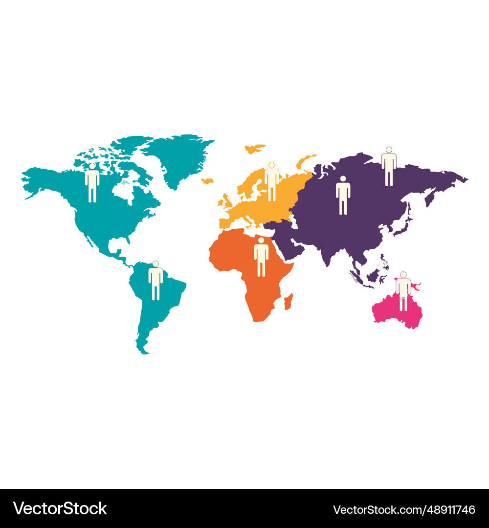 Man Pointing at World Map vector image