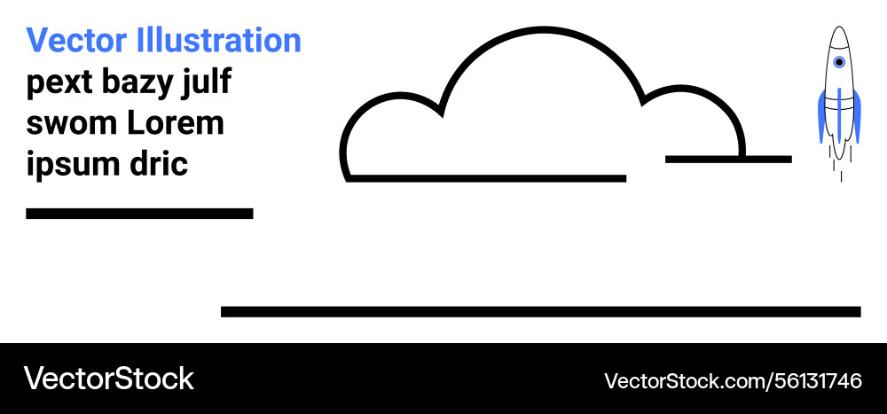Minimalist rocket launch with cloud and abstract Minimalist rocket launch with cloud and abstract vector image