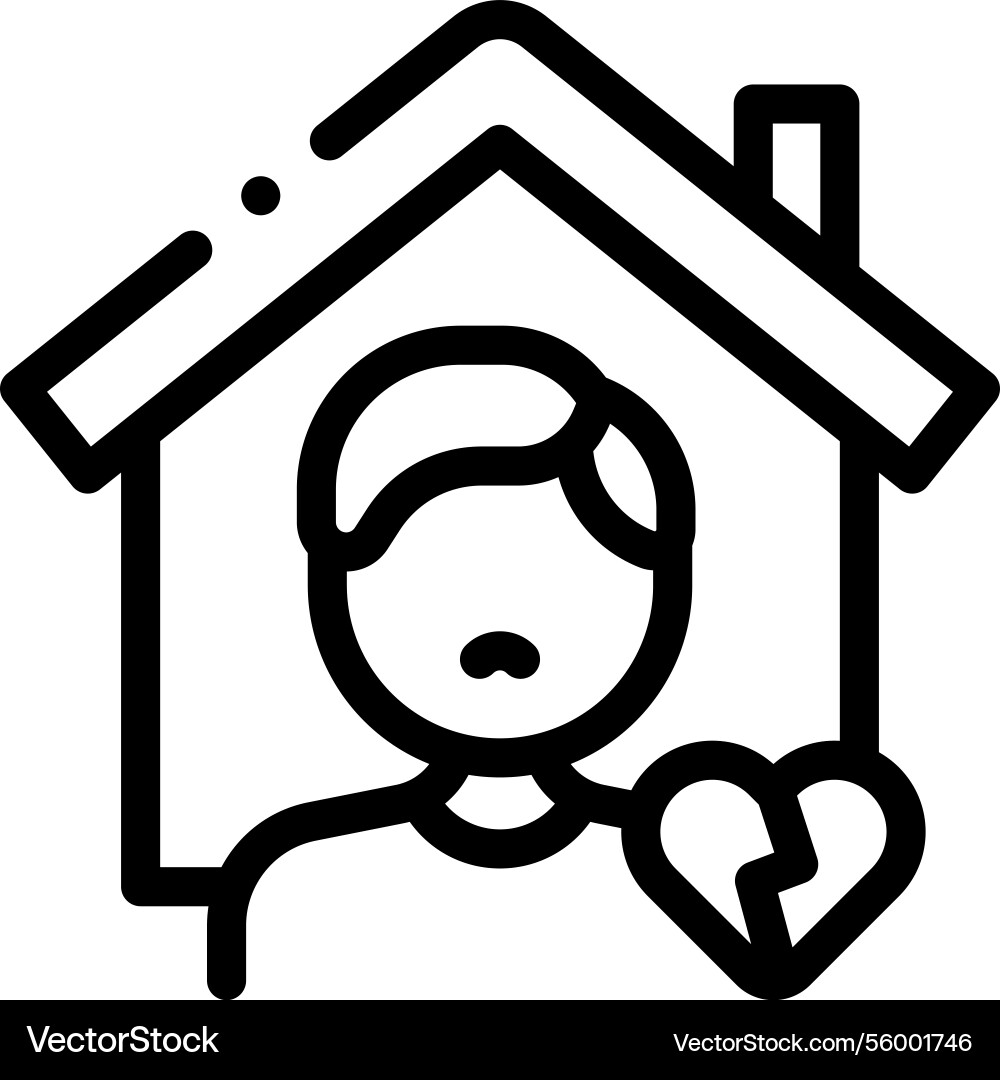 Orphanage icon thin linear style design isolated Orphanage icon thin linear style design isolated vector image