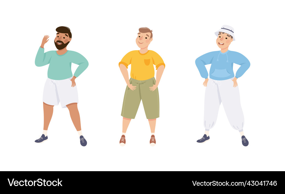 Plus size man standing and smiling accepting Plus size man standing and smiling accepting Vector Image