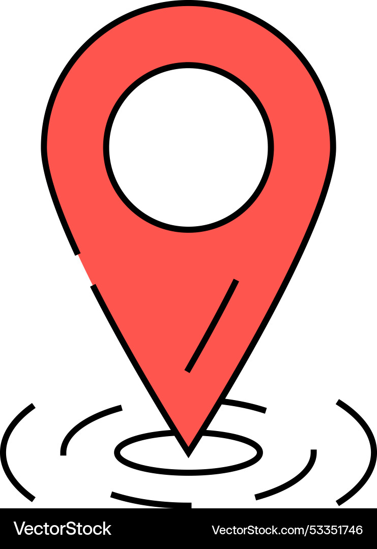 Pointer red map location icon color Vector Image