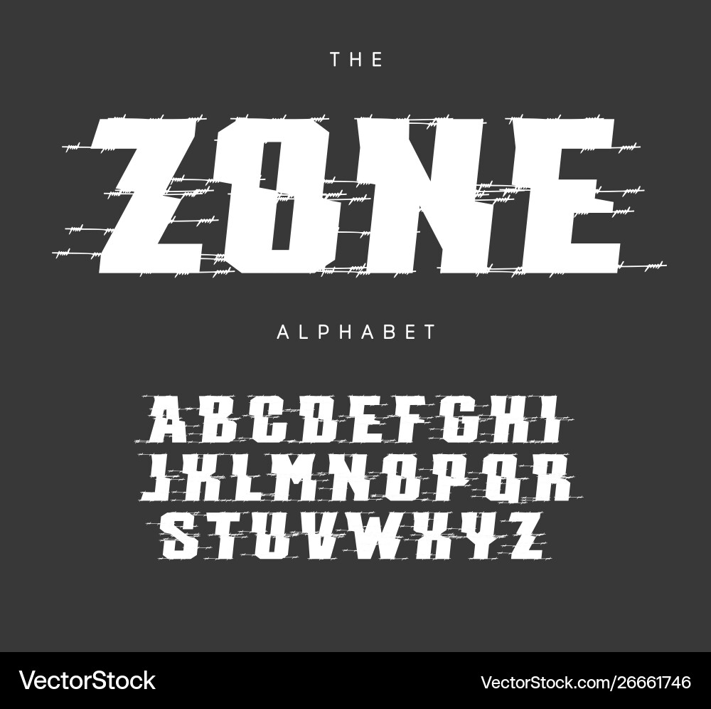 Restrictive Zone Font Set vector image