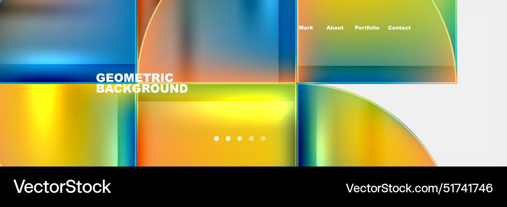 Round triangles and squares web site page template Vector Image