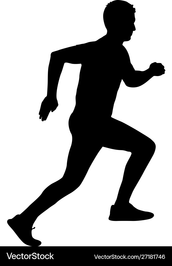 Schwarze Silhouetten Läufer Sprint Männer auf weiß Schwarze Silhouetten Läufer Sprint Männer auf weiß vektorbild