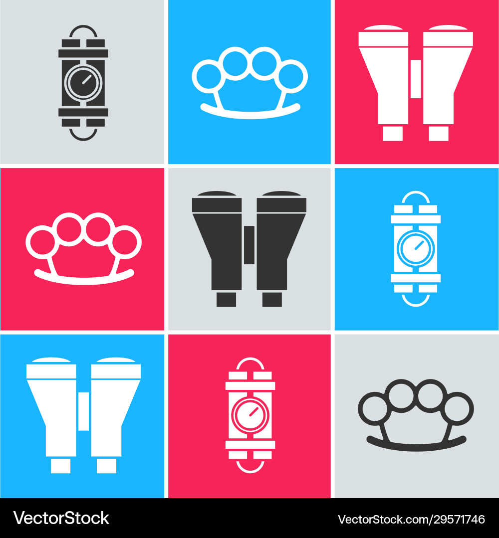 Set detonate dynamite bomb stick and timer clock Set detonate dynamite bomb stick and timer clock vector image