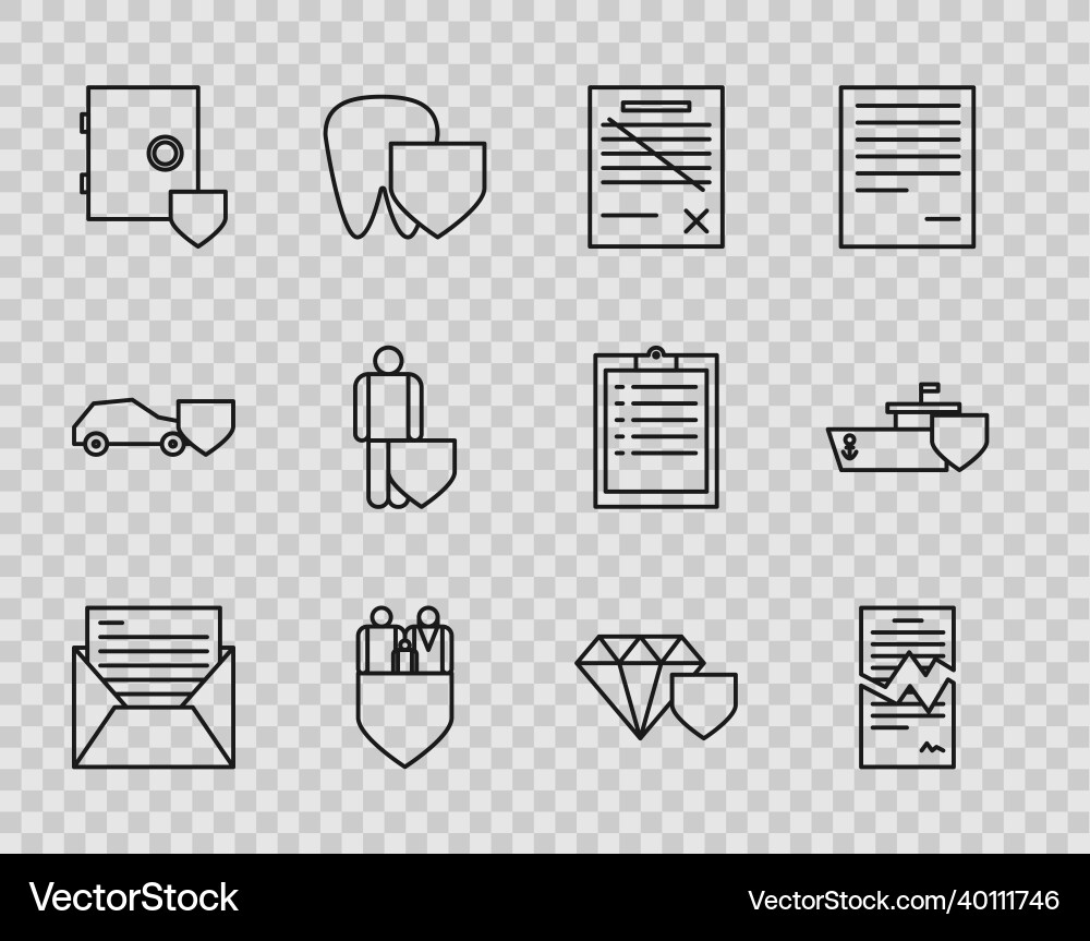 Set line mail and e-mail torn contract delete Set line mail and e-mail torn contract delete vector image