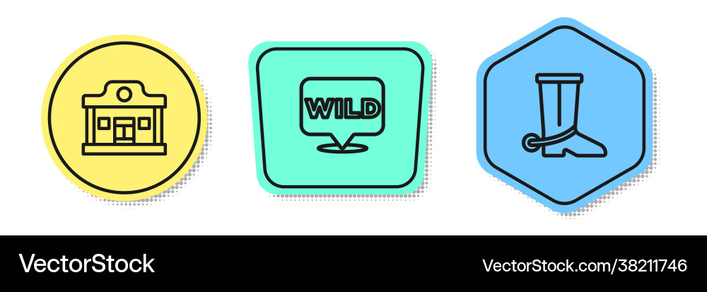 Set line wild west saloon pointer Set line wild west saloon pointer vector image
