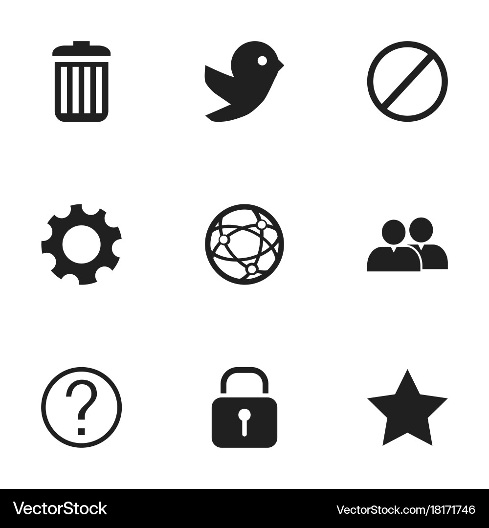 Set of 9 editable web icons includes symbols vector image