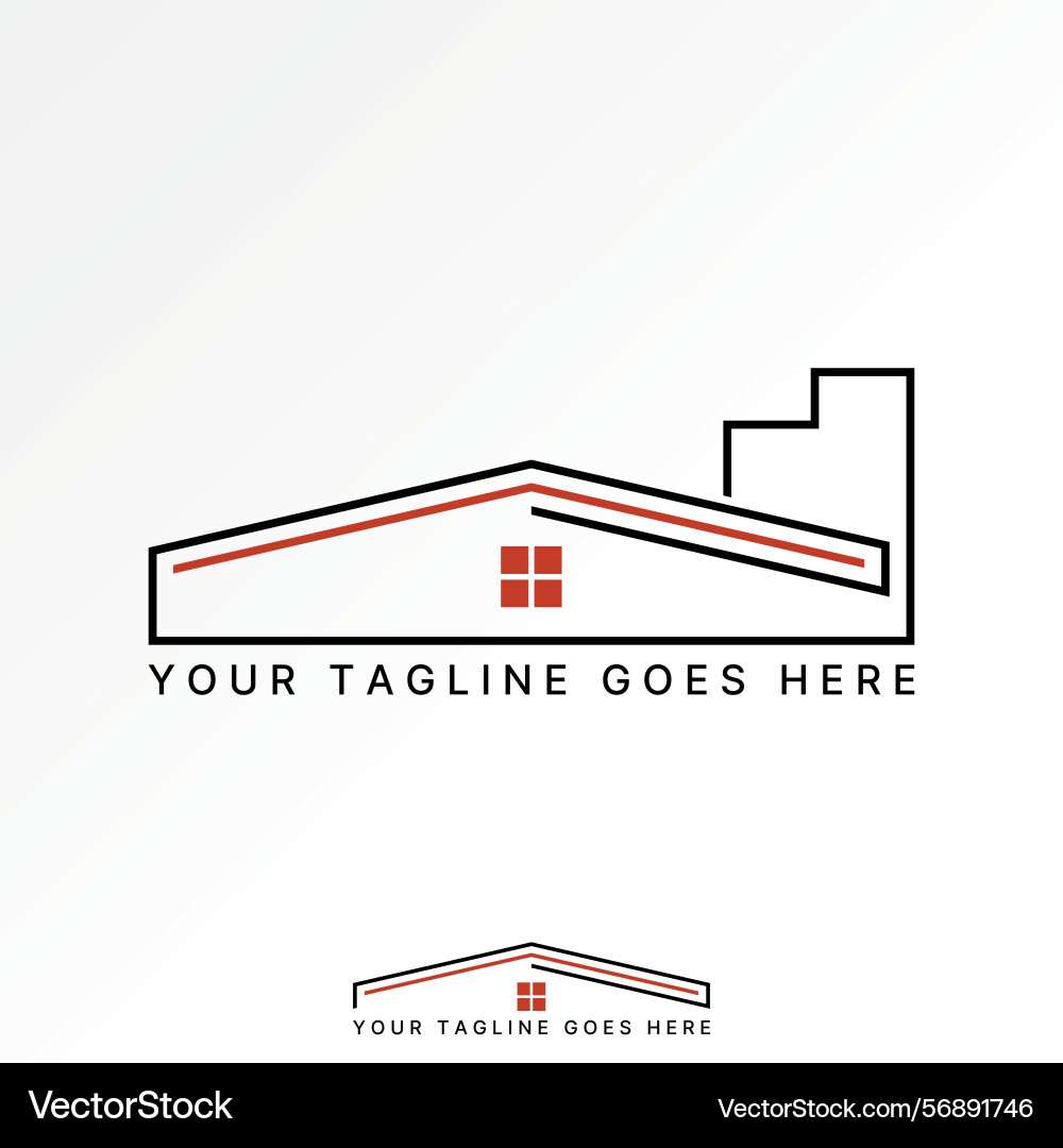 Simple line home building skyline key development Vector Image