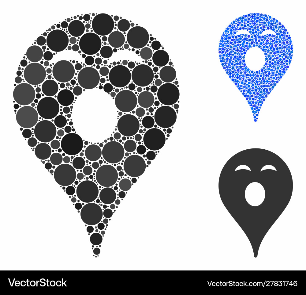 Sleepy smiley map marker composition icon round Sleepy smiley map marker composition icon round vector image