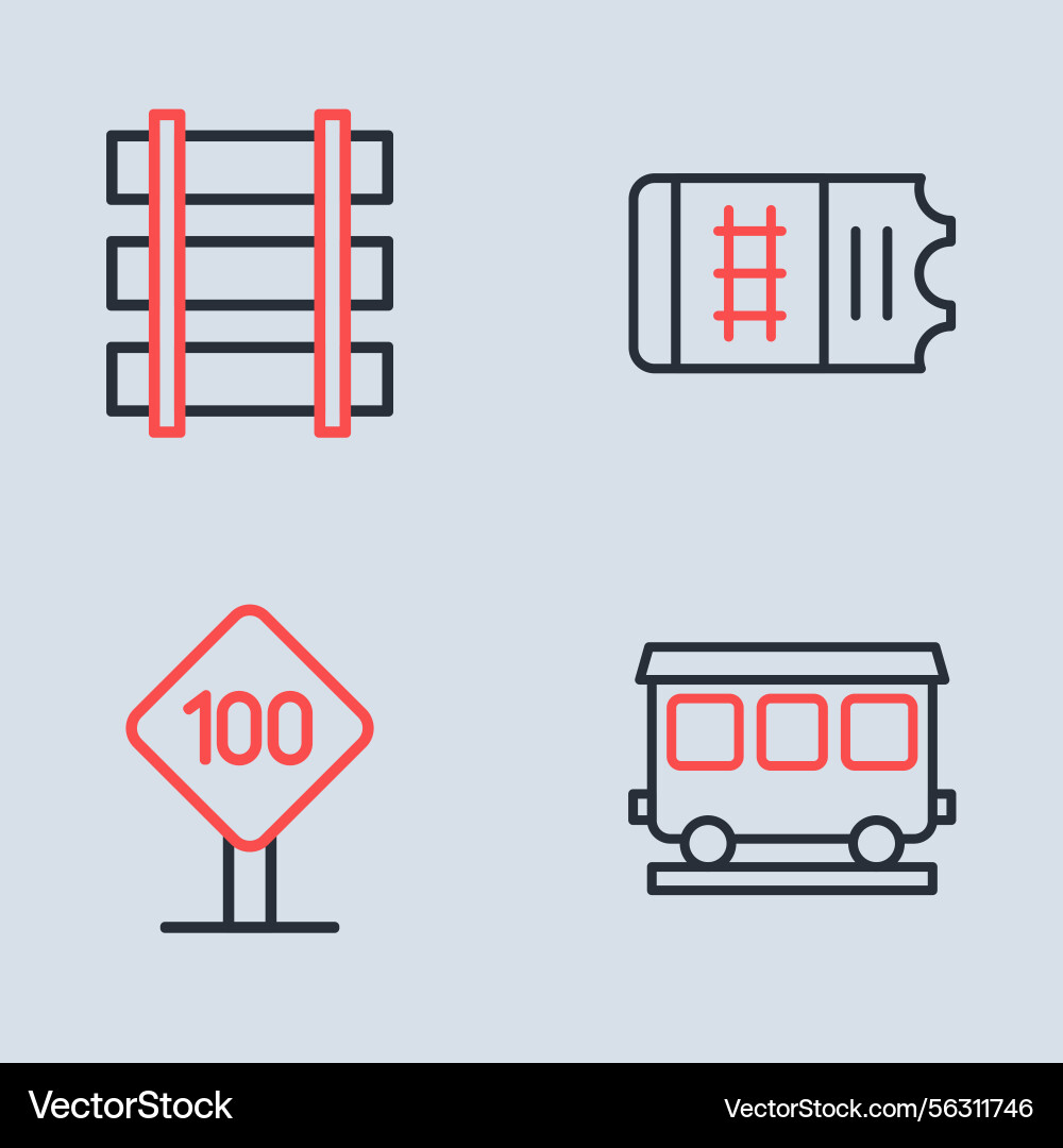 Train Speed Limit Icons Vector Image