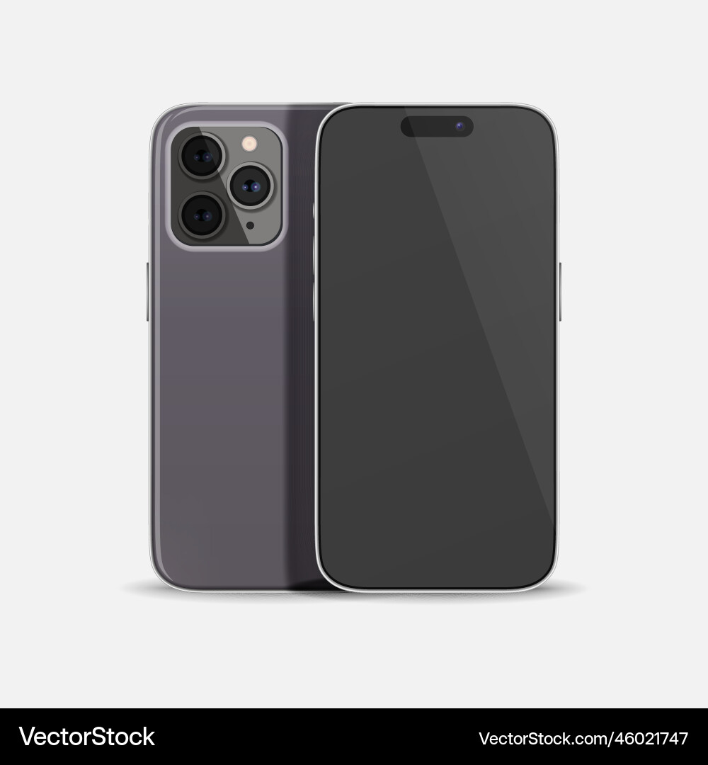 3d realistic purple smartphone case 3d realistic purple smartphone case vector image