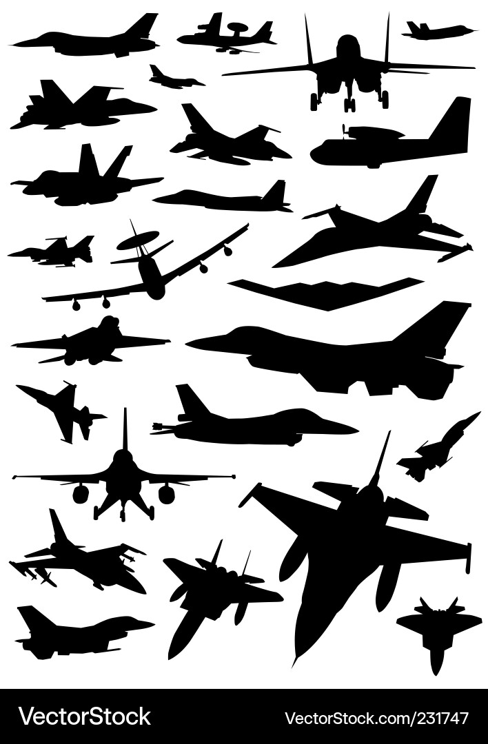 Aircraft Silhouettes Vector Image