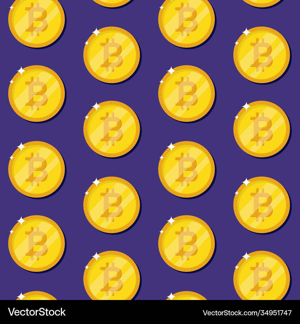 Bitcoin internet currency coins seamless pattern Bitcoin internet currency coins seamless pattern vector image