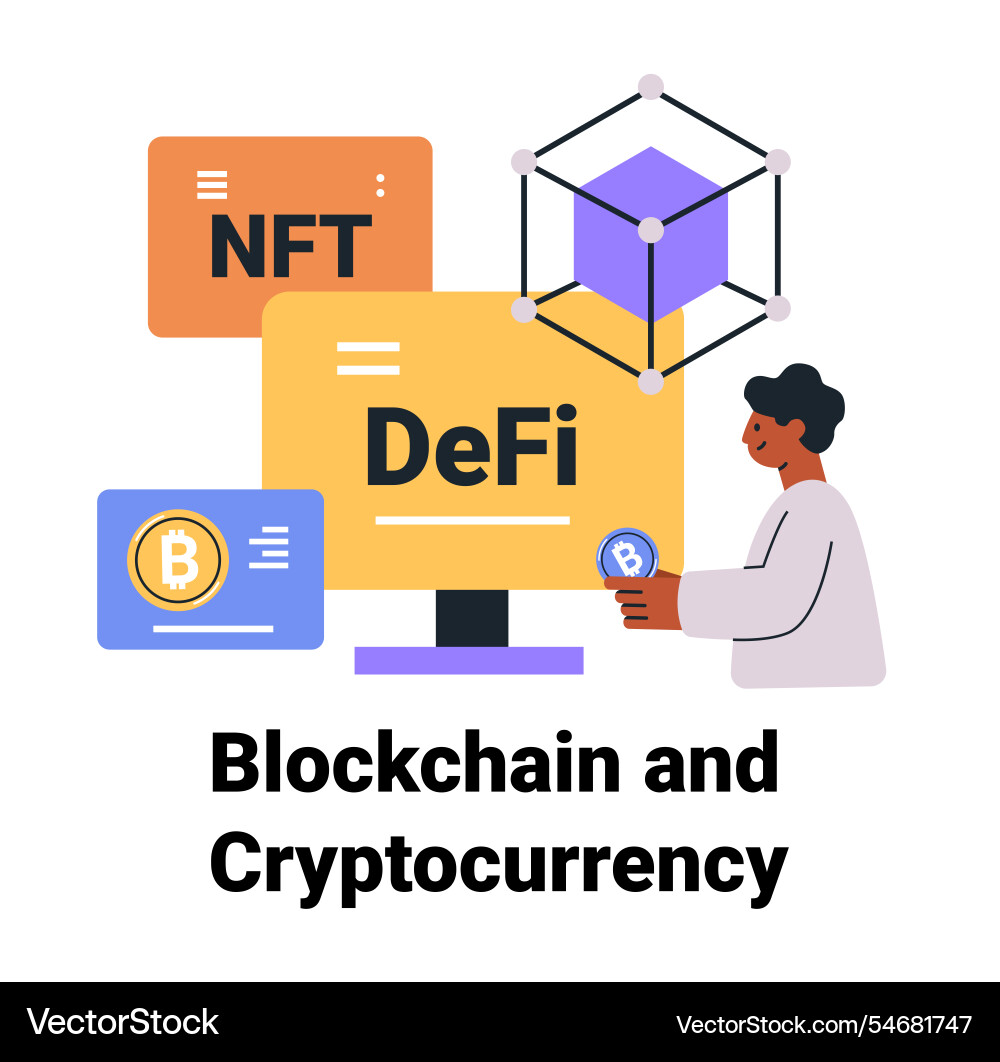 Blockchain cryptocurrency concept with defi nft – Royalty-Free Vector |  VectorStock