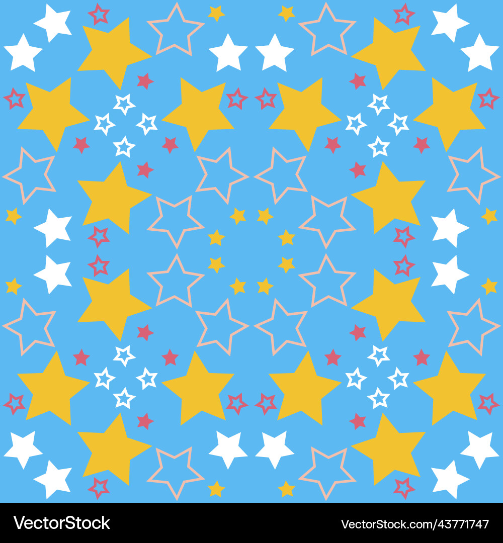 Blue cute seamless pattern with star Blue cute seamless pattern with star vector image
