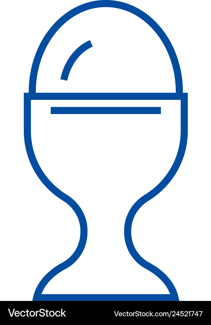 Boiled egg line icon concept flat Boiled egg line icon concept flat vector image