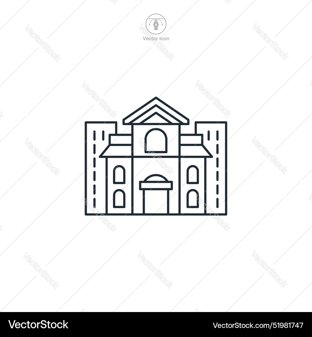 Building icon symbol isolated on white background Vector Image