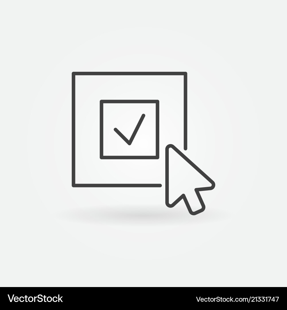 Click on check mark icon in outline style Click on check mark icon in outline style vector image