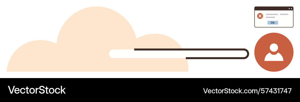 Cloud storage login error with user authentication vector image