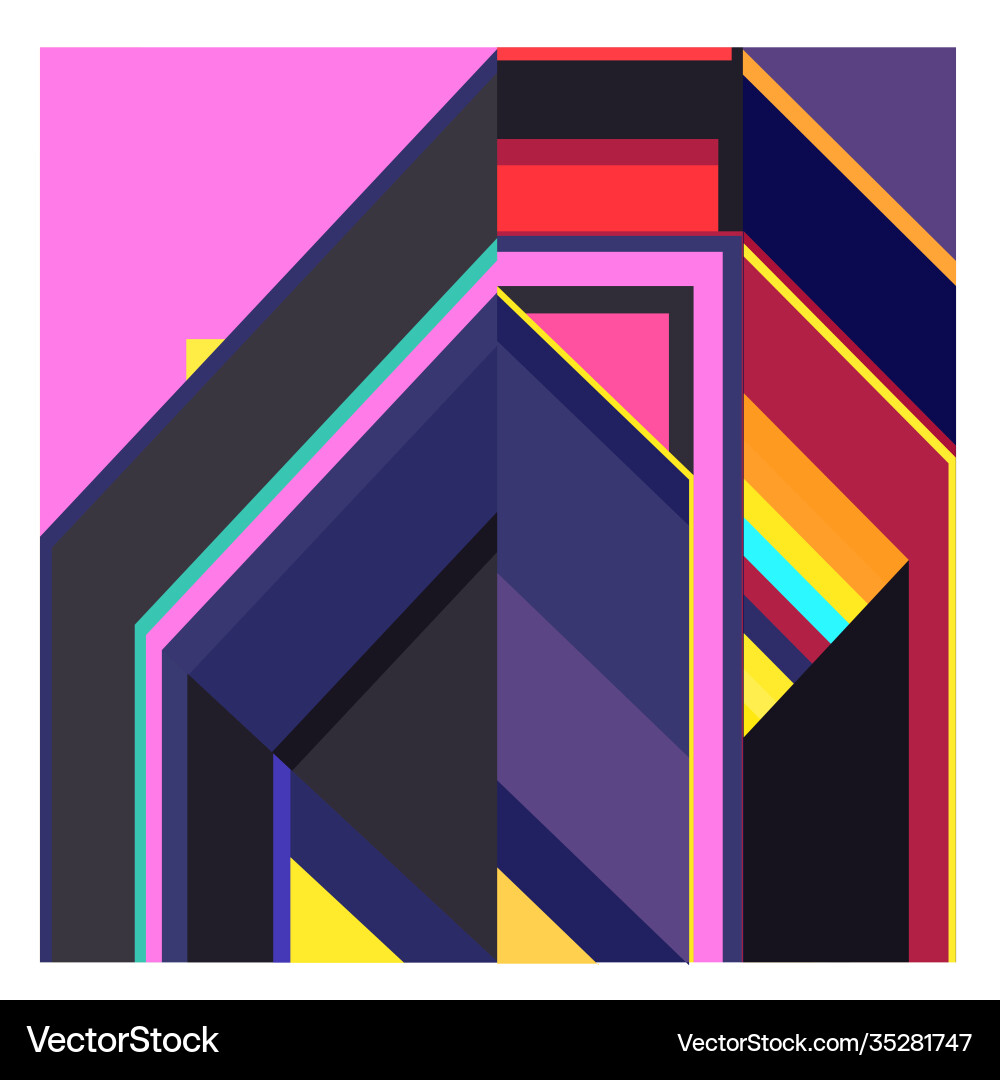 Colorful geometric and curve background pattern vector image