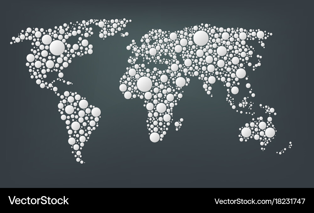 Design of a dots map the world abstract Vector Image