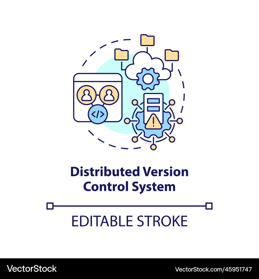 Distributed version control system concept icon Distributed version control system concept icon vector image